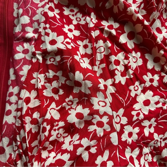 New Madewell Wrap Front Floral Romper Daisy Red Sz 8 - Picture 8 of 8